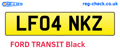 LF04NKZ are the vehicle registration plates.