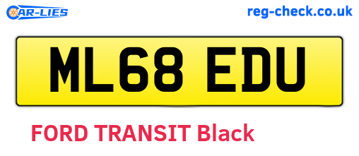 ML68EDU are the vehicle registration plates.