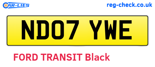 ND07YWE are the vehicle registration plates.