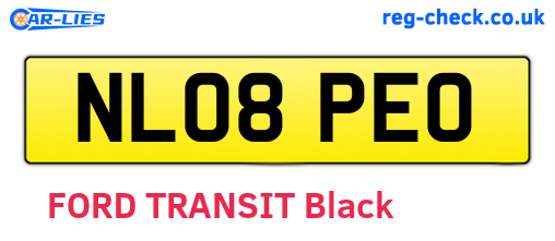 NL08PEO are the vehicle registration plates.