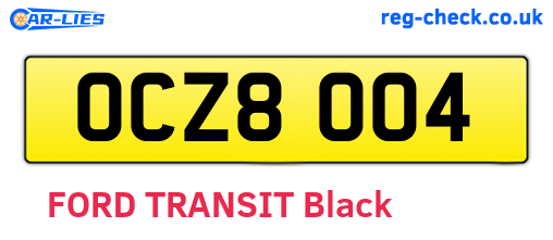 OCZ8004 are the vehicle registration plates.