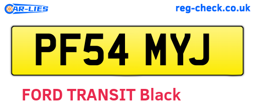 PF54MYJ are the vehicle registration plates.