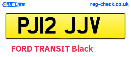PJ12JJV are the vehicle registration plates.