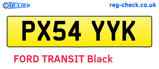 PX54YYK are the vehicle registration plates.