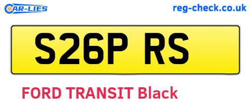 S26PRS are the vehicle registration plates.