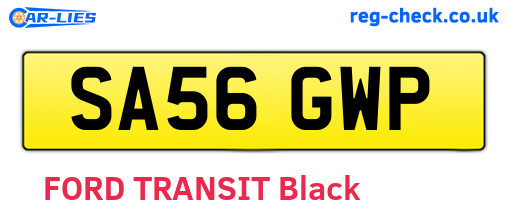 SA56GWP are the vehicle registration plates.
