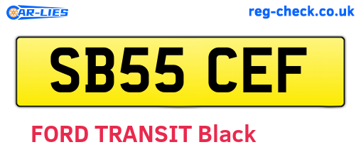 SB55CEF are the vehicle registration plates.