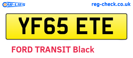 YF65ETE are the vehicle registration plates.
