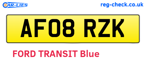 AF08RZK are the vehicle registration plates.