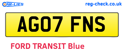 AG07FNS are the vehicle registration plates.