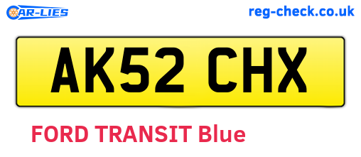 AK52CHX are the vehicle registration plates.