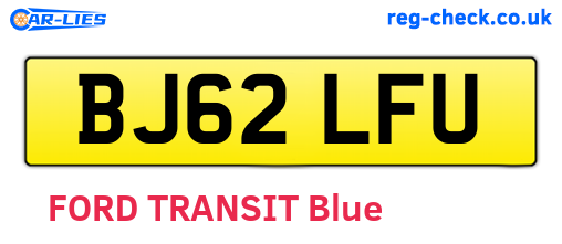 BJ62LFU are the vehicle registration plates.