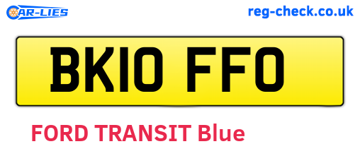 BK10FFO are the vehicle registration plates.