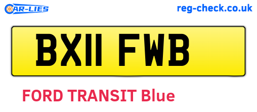 BX11FWB are the vehicle registration plates.