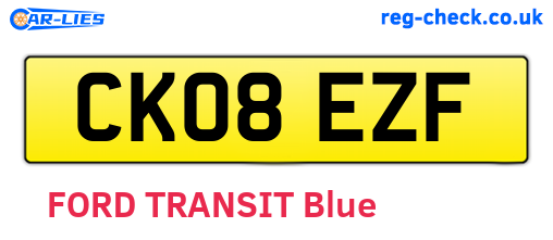 CK08EZF are the vehicle registration plates.
