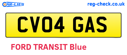 CV04GAS are the vehicle registration plates.
