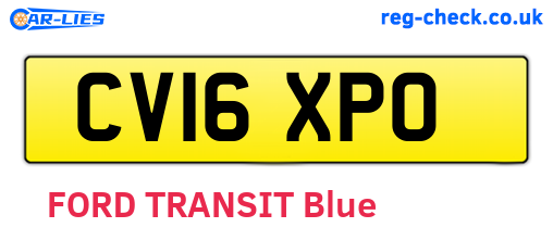 CV16XPO are the vehicle registration plates.