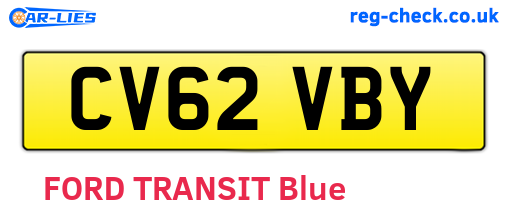 CV62VBY are the vehicle registration plates.