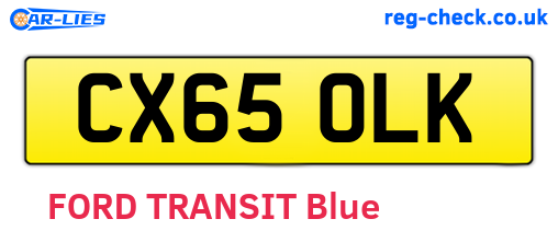 CX65OLK are the vehicle registration plates.