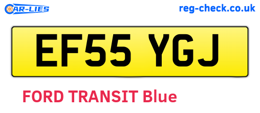 EF55YGJ are the vehicle registration plates.