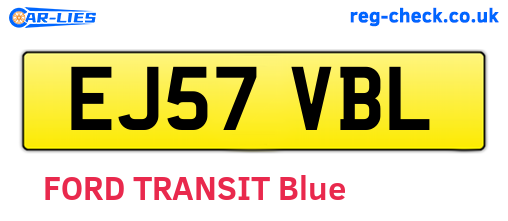 EJ57VBL are the vehicle registration plates.