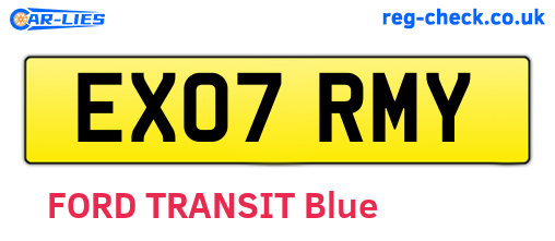 EX07RMY are the vehicle registration plates.