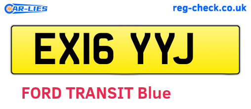 EX16YYJ are the vehicle registration plates.