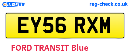 EY56RXM are the vehicle registration plates.
