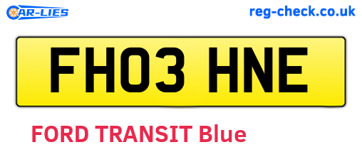 FH03HNE are the vehicle registration plates.