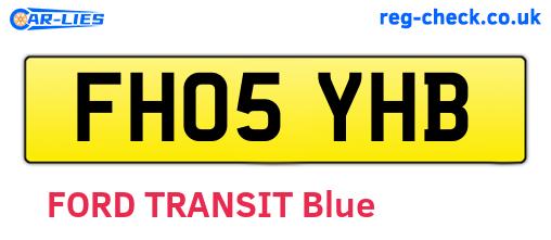 FH05YHB are the vehicle registration plates.