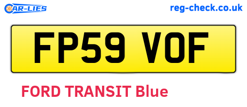 FP59VOF are the vehicle registration plates.