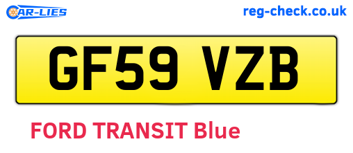 GF59VZB are the vehicle registration plates.
