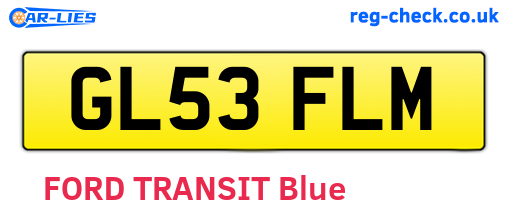 GL53FLM are the vehicle registration plates.