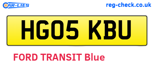 HG05KBU are the vehicle registration plates.