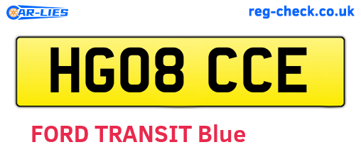 HG08CCE are the vehicle registration plates.