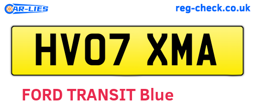HV07XMA are the vehicle registration plates.