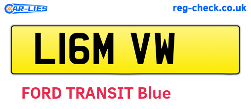 L16MVW are the vehicle registration plates.