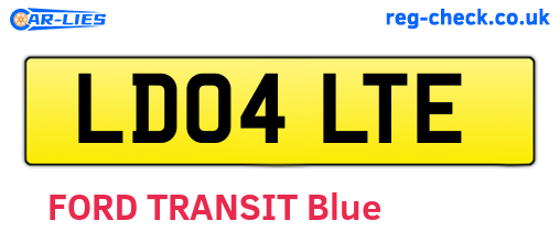LD04LTE are the vehicle registration plates.