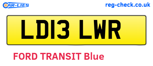 LD13LWR are the vehicle registration plates.