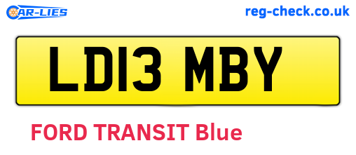 LD13MBY are the vehicle registration plates.