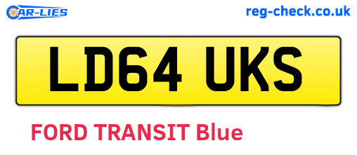 LD64UKS are the vehicle registration plates.