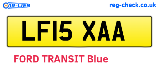 LF15XAA are the vehicle registration plates.