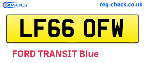 LF66OFW are the vehicle registration plates.
