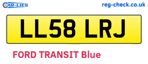 LL58LRJ are the vehicle registration plates.