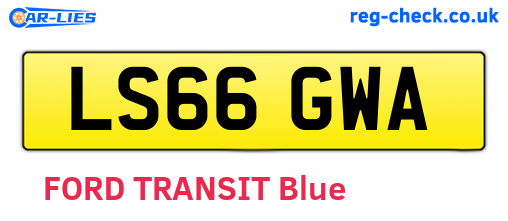 LS66GWA are the vehicle registration plates.