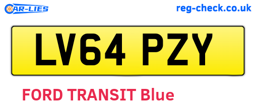 LV64PZY are the vehicle registration plates.