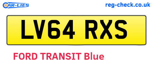 LV64RXS are the vehicle registration plates.