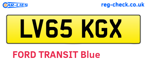 LV65KGX are the vehicle registration plates.