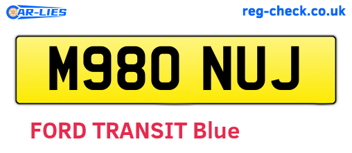 M980NUJ are the vehicle registration plates.
