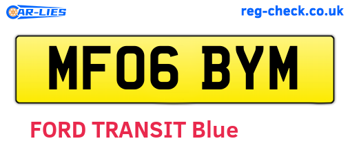 MF06BYM are the vehicle registration plates.
